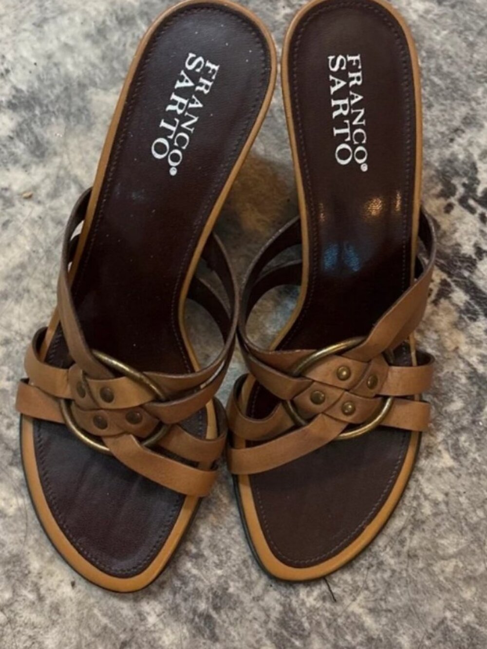 Y2K Brown Wedge Heel